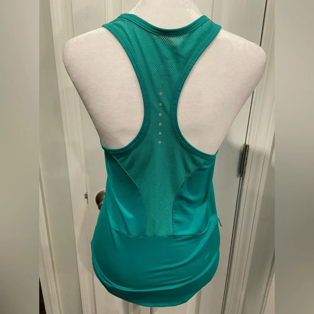 Nike Size XS Turquoise Dri-Fit Racerback Athletic Tank Top Zipper Pocket Running - Image 5