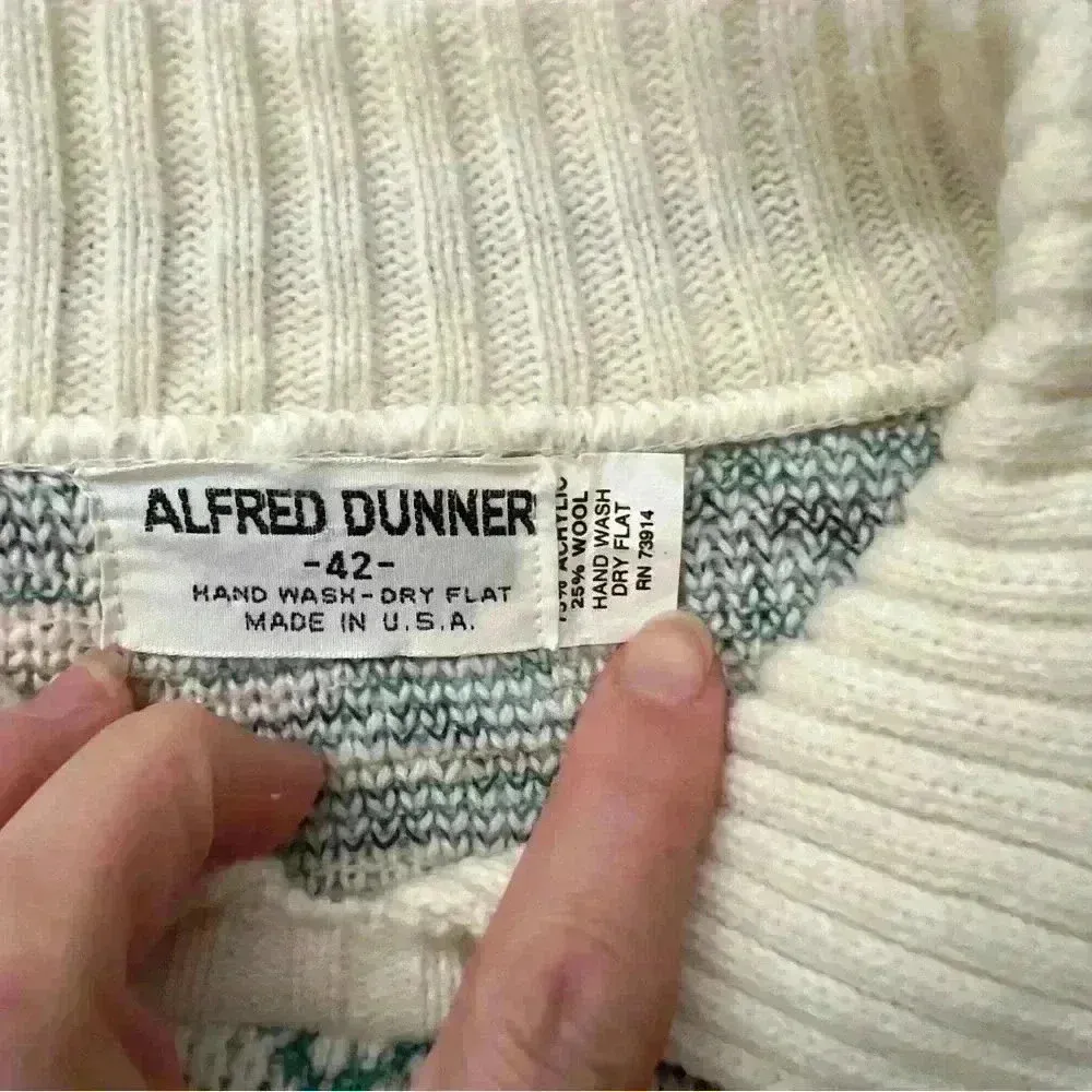 VTG Collared sweater cozy sweater wool blend collared grandpa sweater White Size L - Image 2