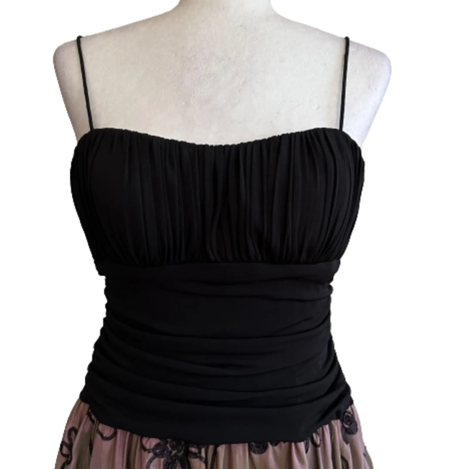 S.L. Fashions Dress Black Iridescent Pink Green Chiffon Party Cocktail Dress 10P - Image 3