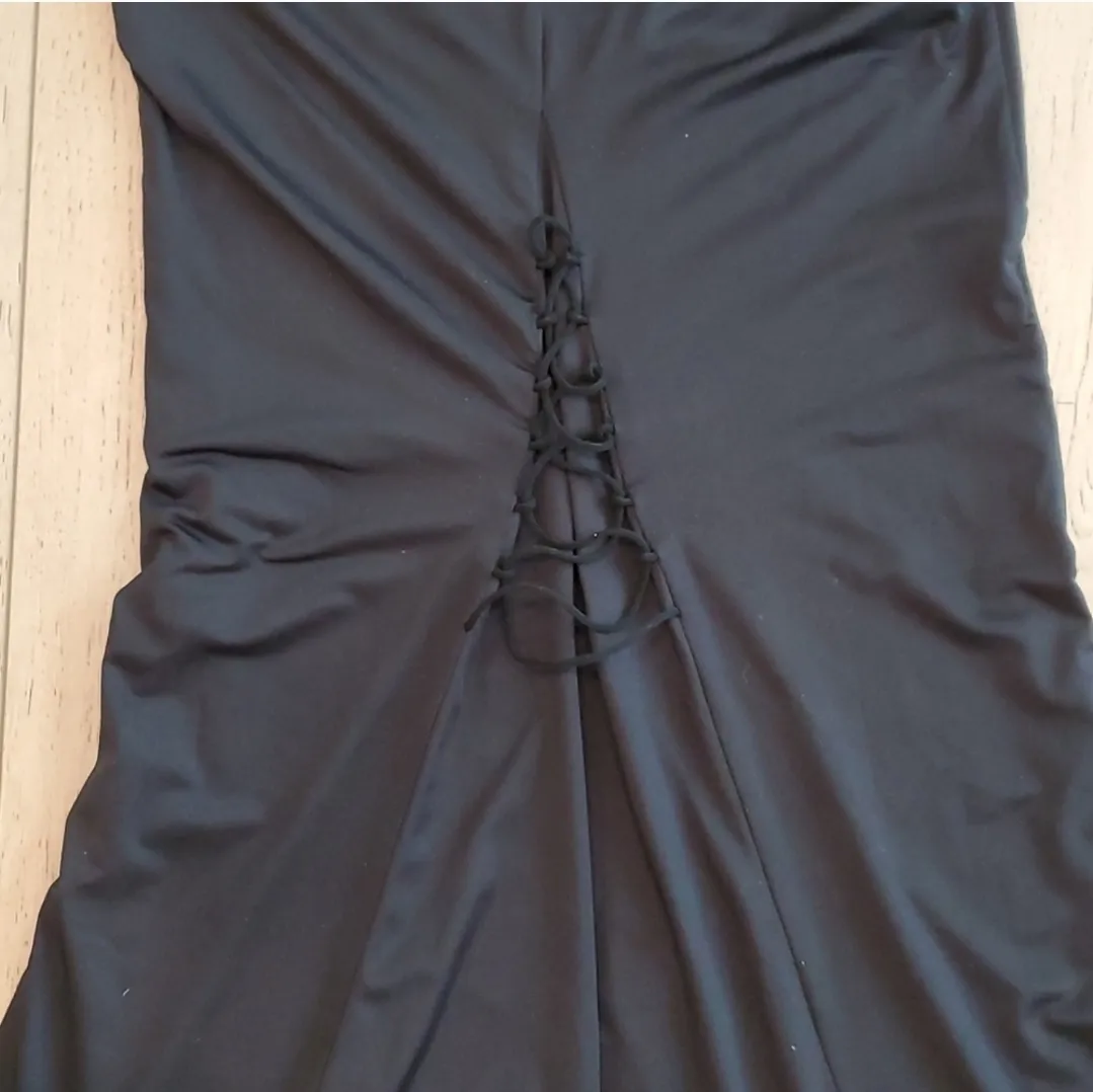 Tiger Mist Black Maxi Skirt With Front Cut - Image 3