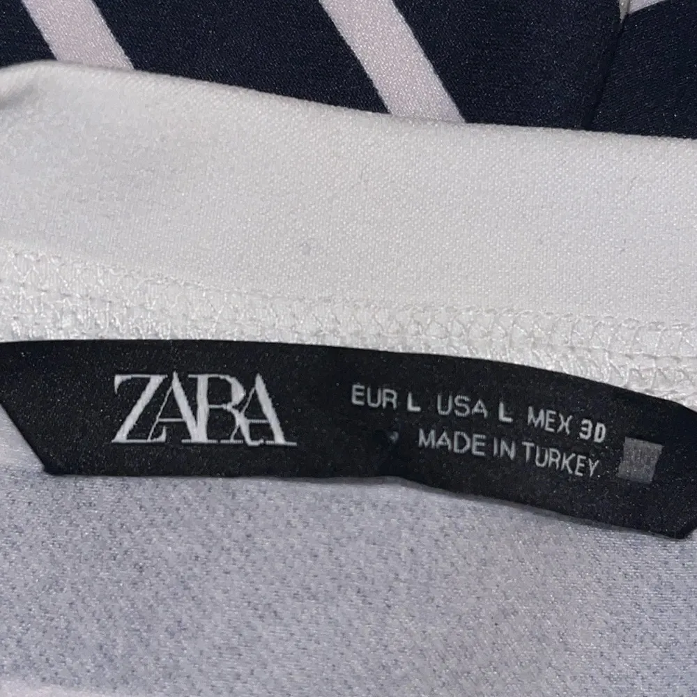 Womens Blue White Striped Boxy  Crew Neck  Short Sleeve Cropped Top Large - Image 5