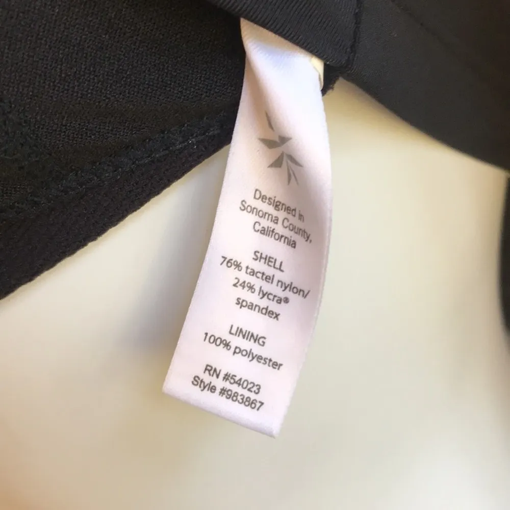 Athleta Torpedo Swim Tankini Top Built in Bra Black White Women's Size XS - Image 9