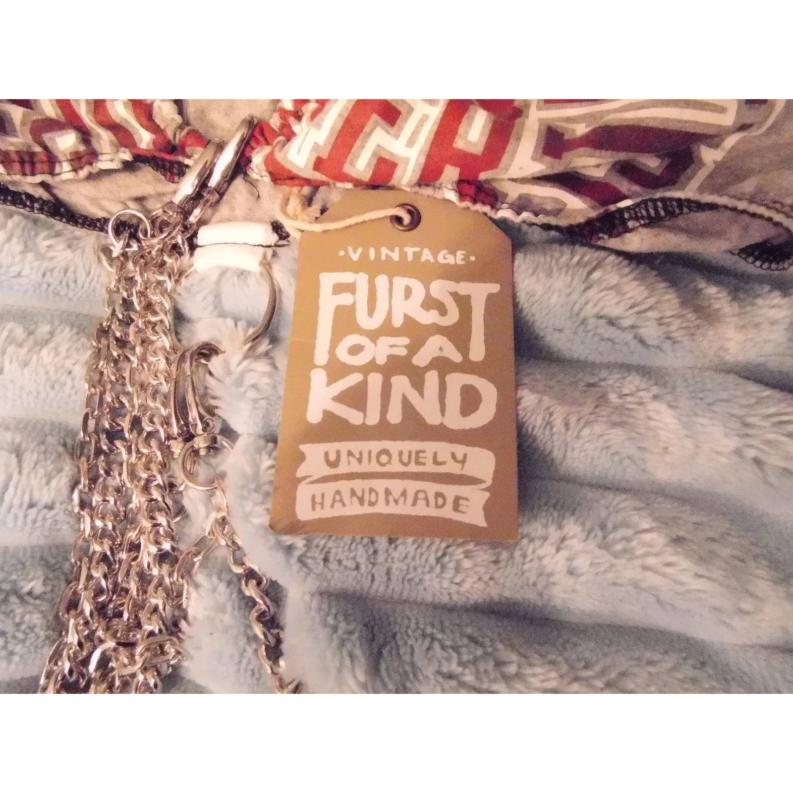 VINTAGE FURST OF A KIND Cropped TShirt Top Russell Athletic Logo Chain Detail - Image 3