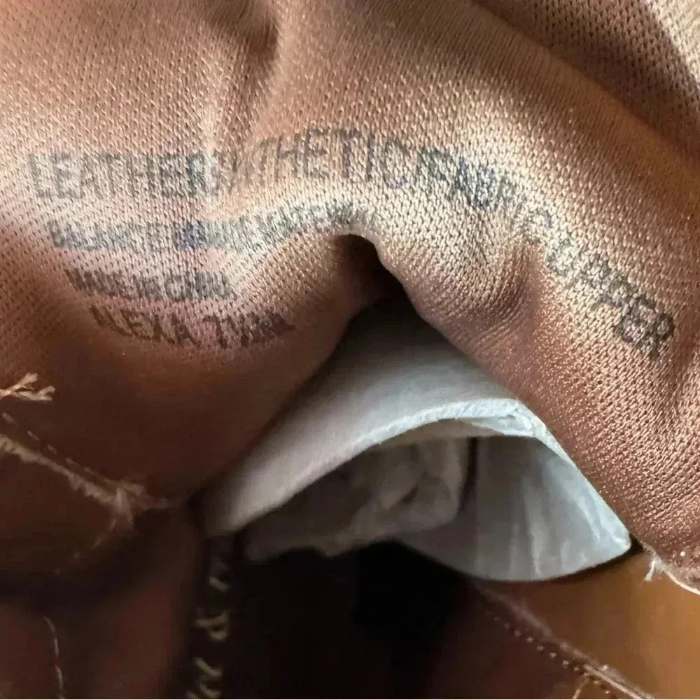 New MSRP $115 Violet & Red Womens Alexa Leather Lace Up Bootie Womens Sz 7.5 Brown - Image 9