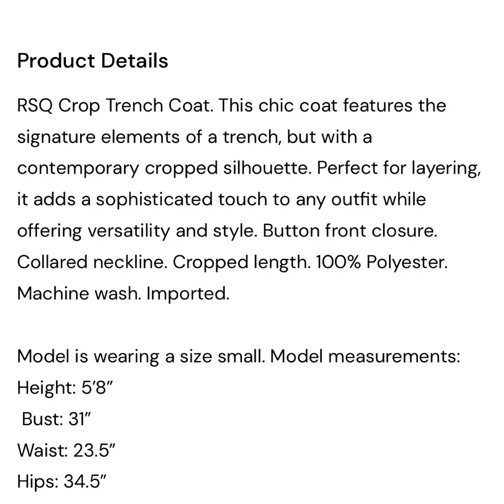 RSQ Womens Crop Trench Coat - Image 6