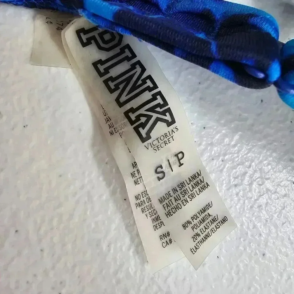 Victoria's Secret Blue Ruffle String Tie Bikini Top Swimsuit Swimwear Size Small - Image 4