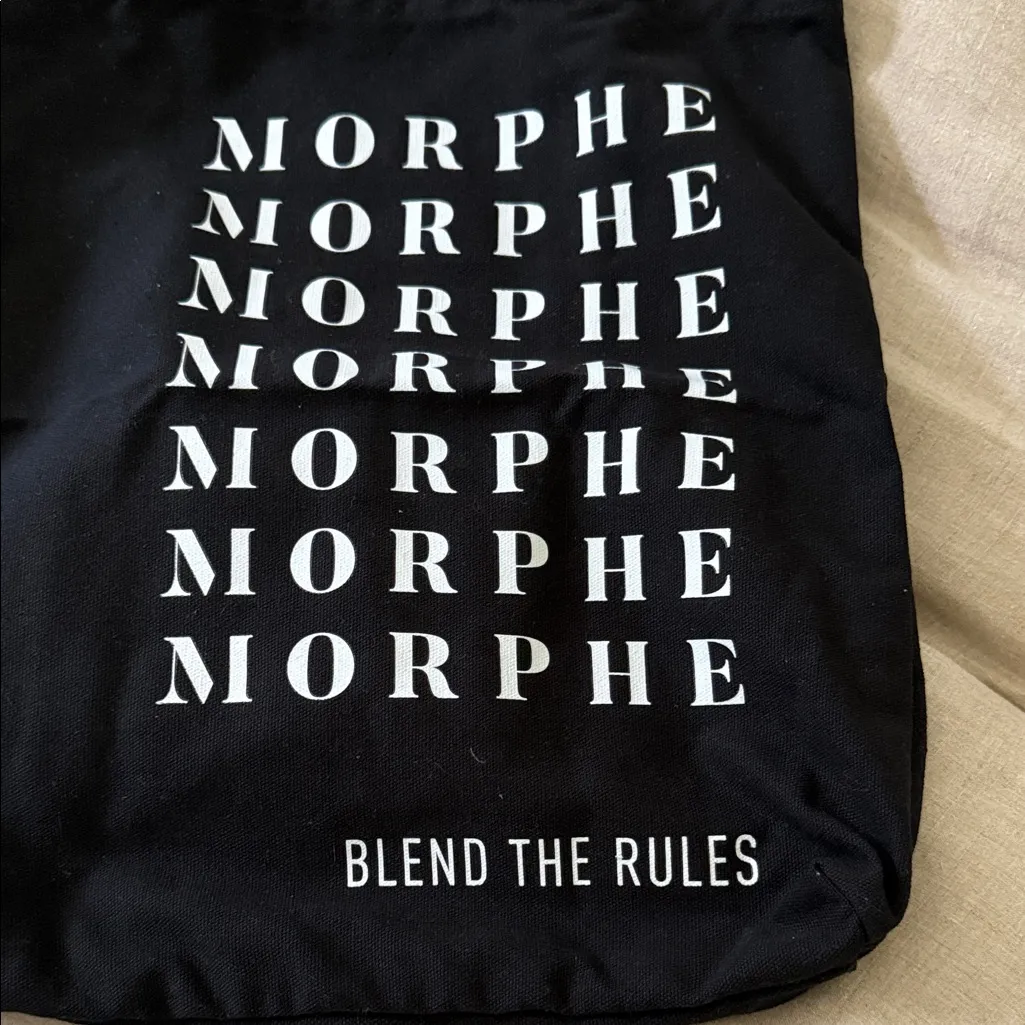 Morphe Black Canvas Tote with Logo - Image 4