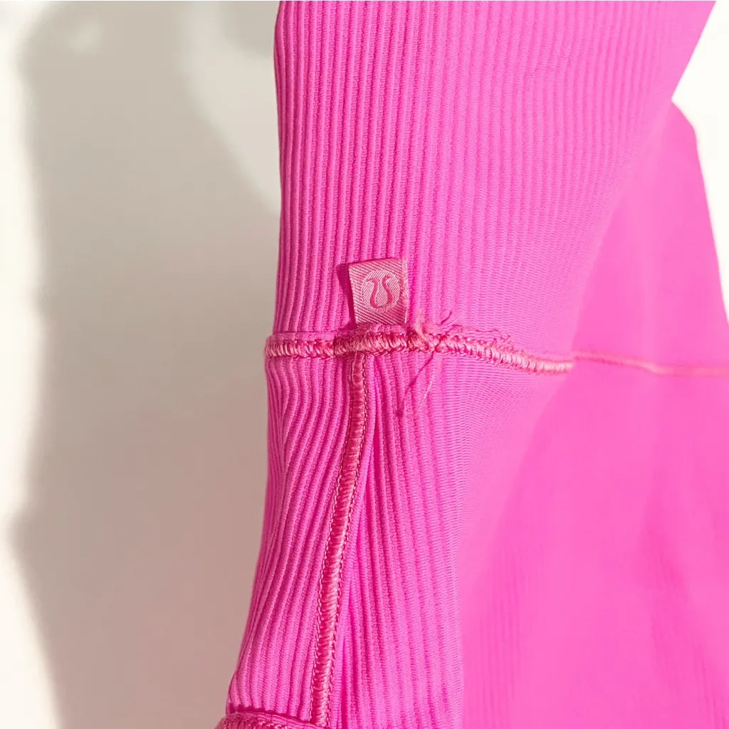 Lululemon Pink Power Pivot Ribbed Deep‎ V Tank Top - Image 4