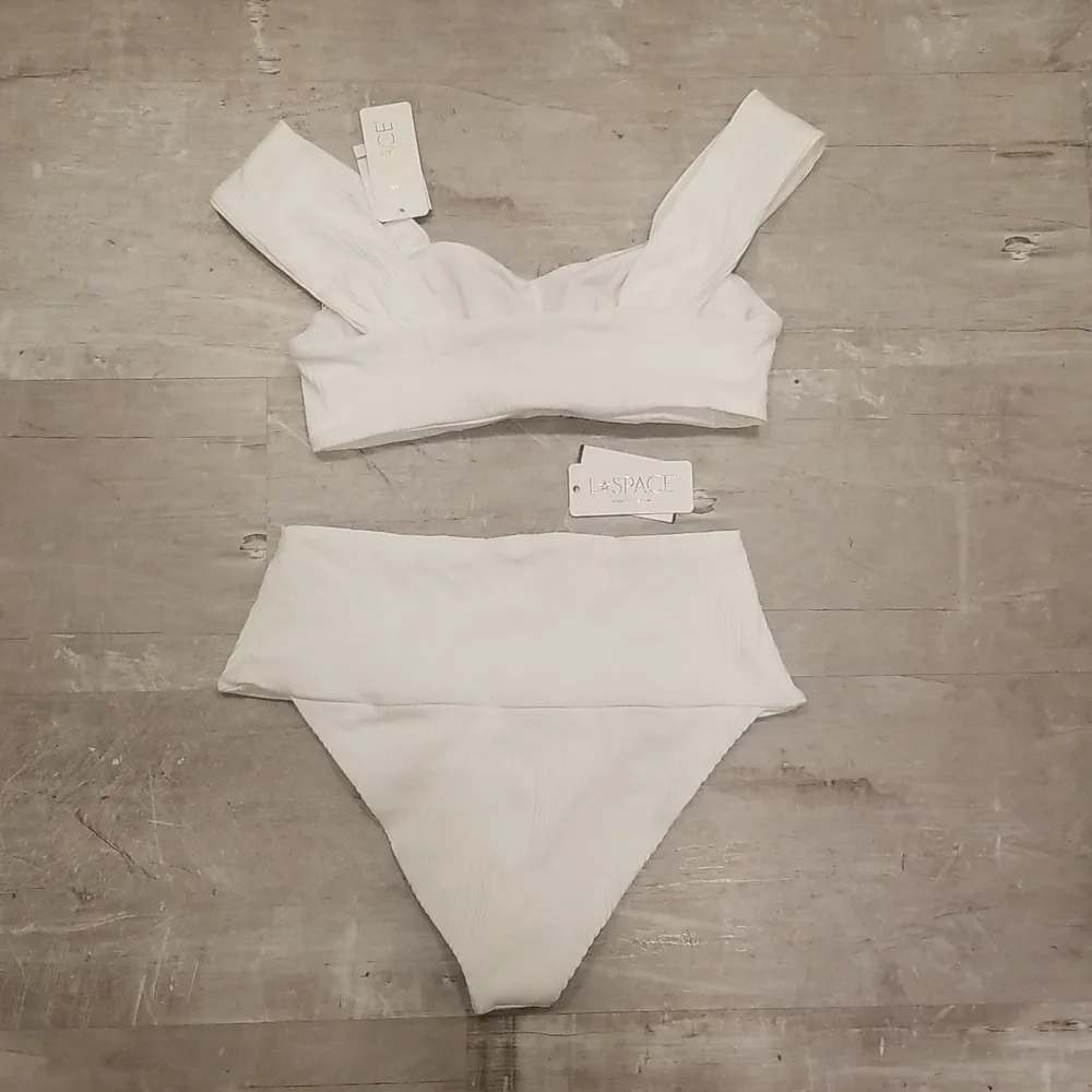 💕L*SPACE💕 Pointelle Rib Bikini Set - Gizelle Top + Desi Bottom ~ White XL NWT - Image 10
