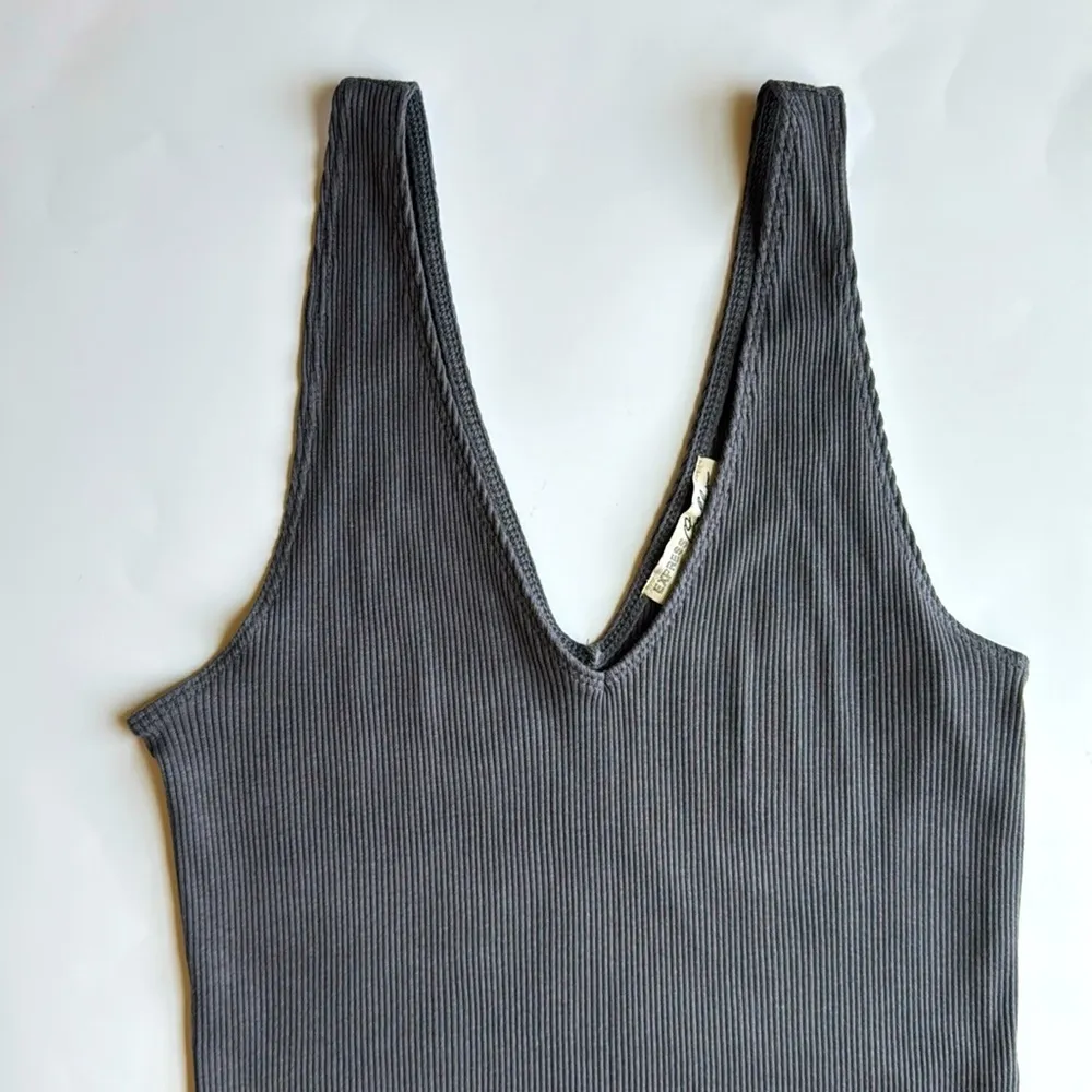 COPY - Express Y2K One Eleven Ribbed Deep V tank Dark Grey Size S - Image 6