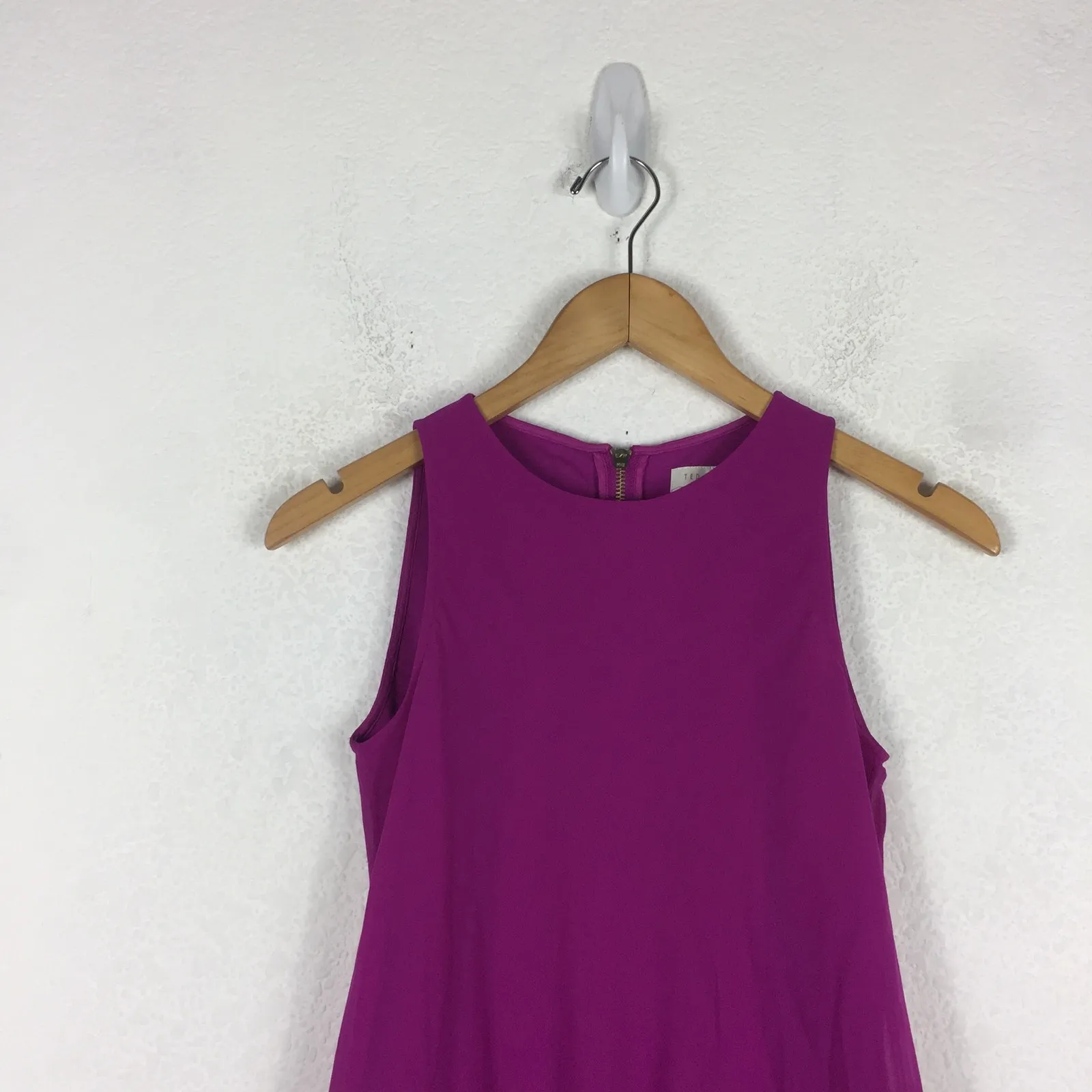 Ted Baker Locie Sheer Asymmetric Chiffon Overlay Mini Dress Small Cocktail Sheer - Image 5