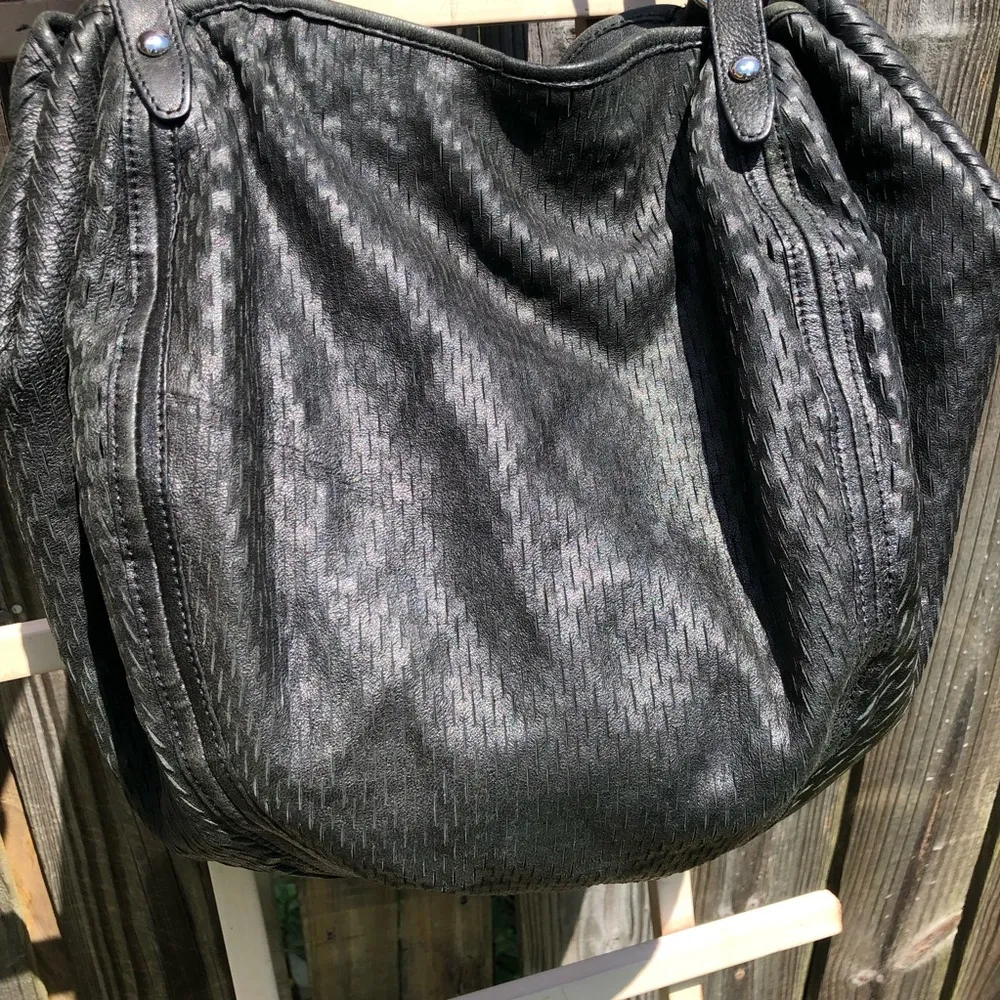 Kooba Black Leather Mesh Purse Handbag - Image 5