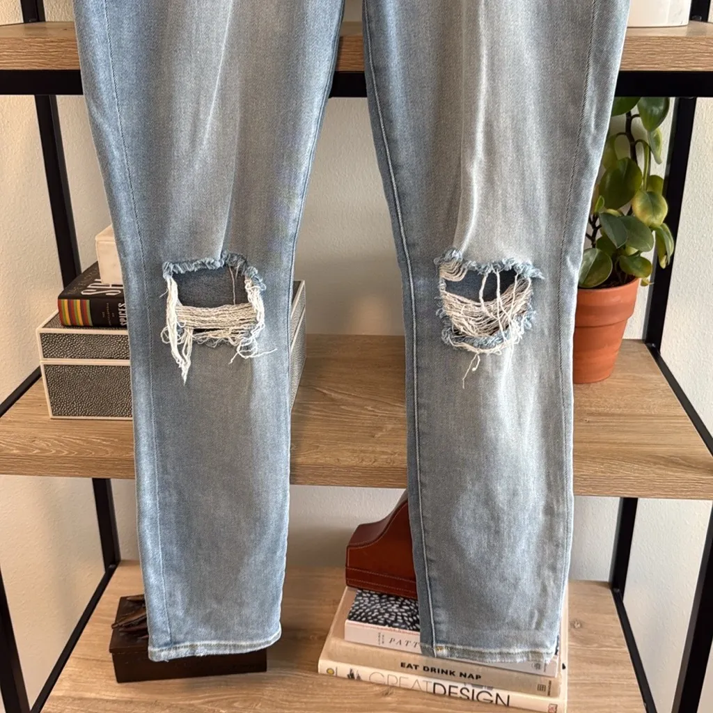 Good American Good Legs High-Rise Intentionally Distressed Skinny Ankle Jeans 30 - Image 4