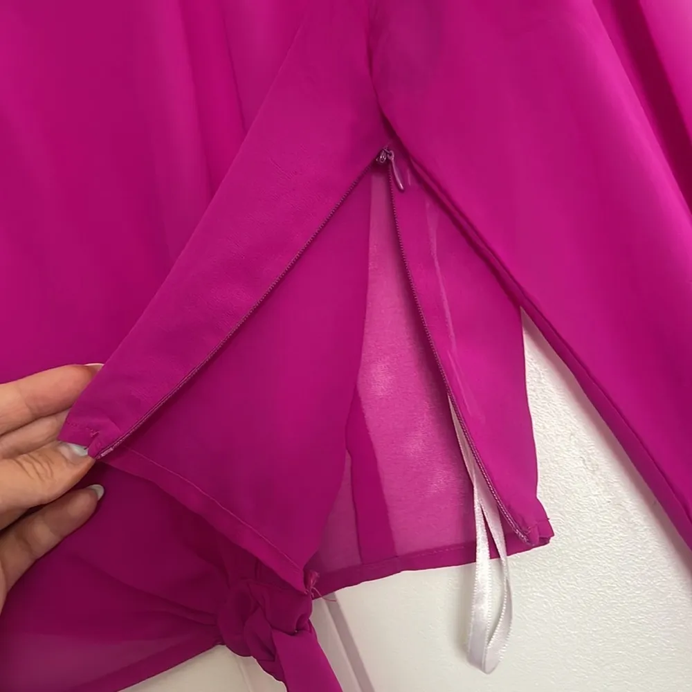 Sheer Superdown Tie Front Top - Image 7