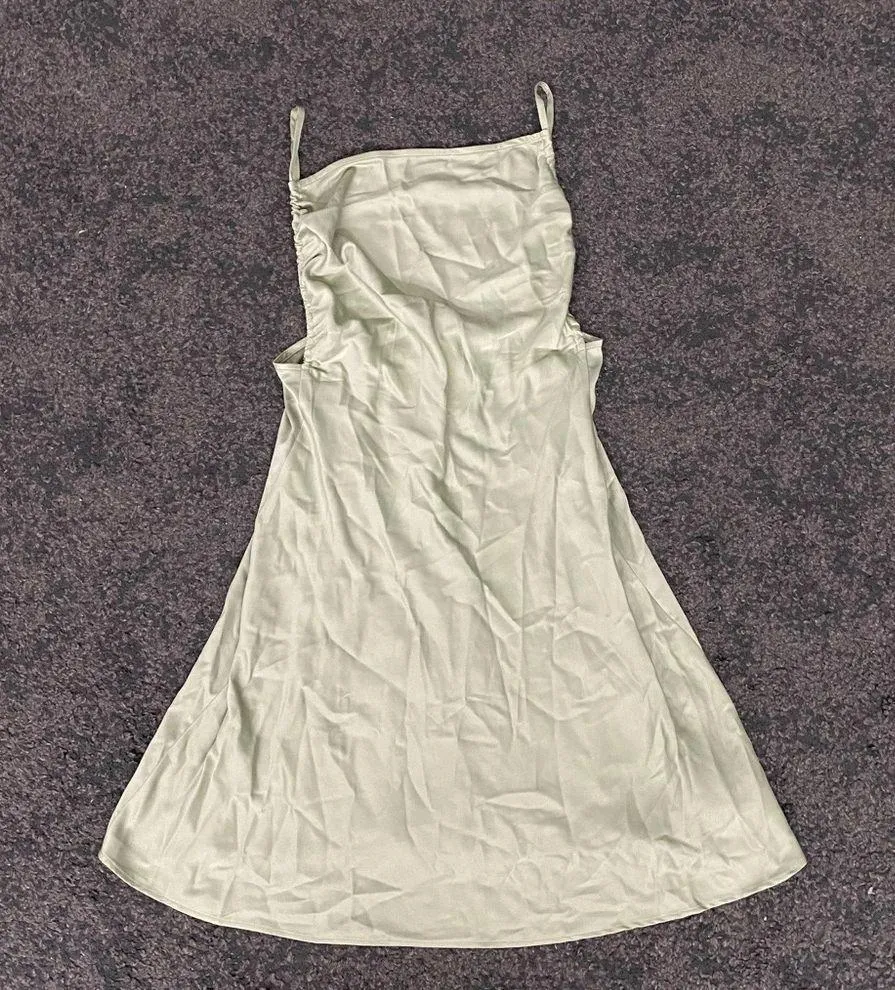 Danielle Bernstein weworewhat ruched printed mini Slip Dress - Image 4