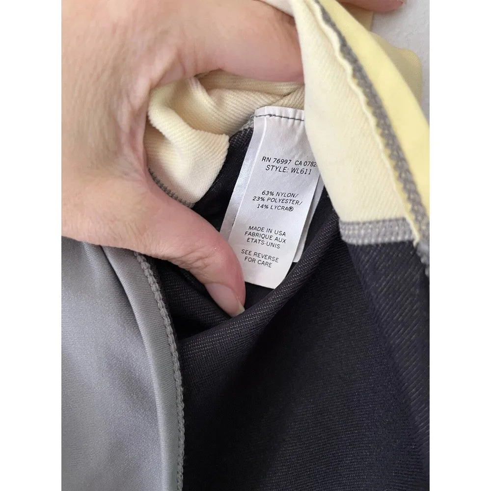 Brooks Dry line Gray & Yellow 1/4 Zip Pullover Long Sleeve Running Shirt Small - Image 7