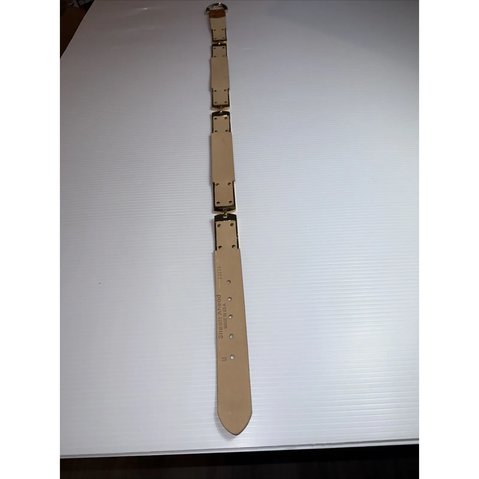 Streets Ahead‎ Belt Orange And Gold Snakeskin Print Made In USA Italian Buckle - Image 7