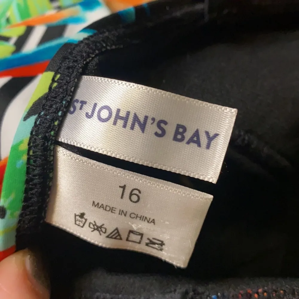 St John’s Bay Swimsuit Tropical One Piece Lace Up Plus 16 - Image 7