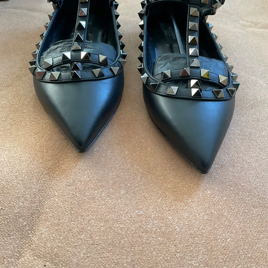 NWT VALENTINO GARAVANI ballerina black rockstud flats EU36.5 US6.5 - Image 3