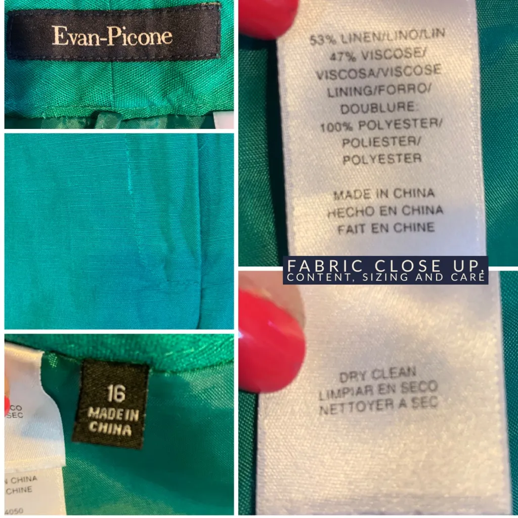 EVAN-PICONE TEAL GREEN LINEN BLEND STRAIGHT LEG TROUSERS (16) - Image 11