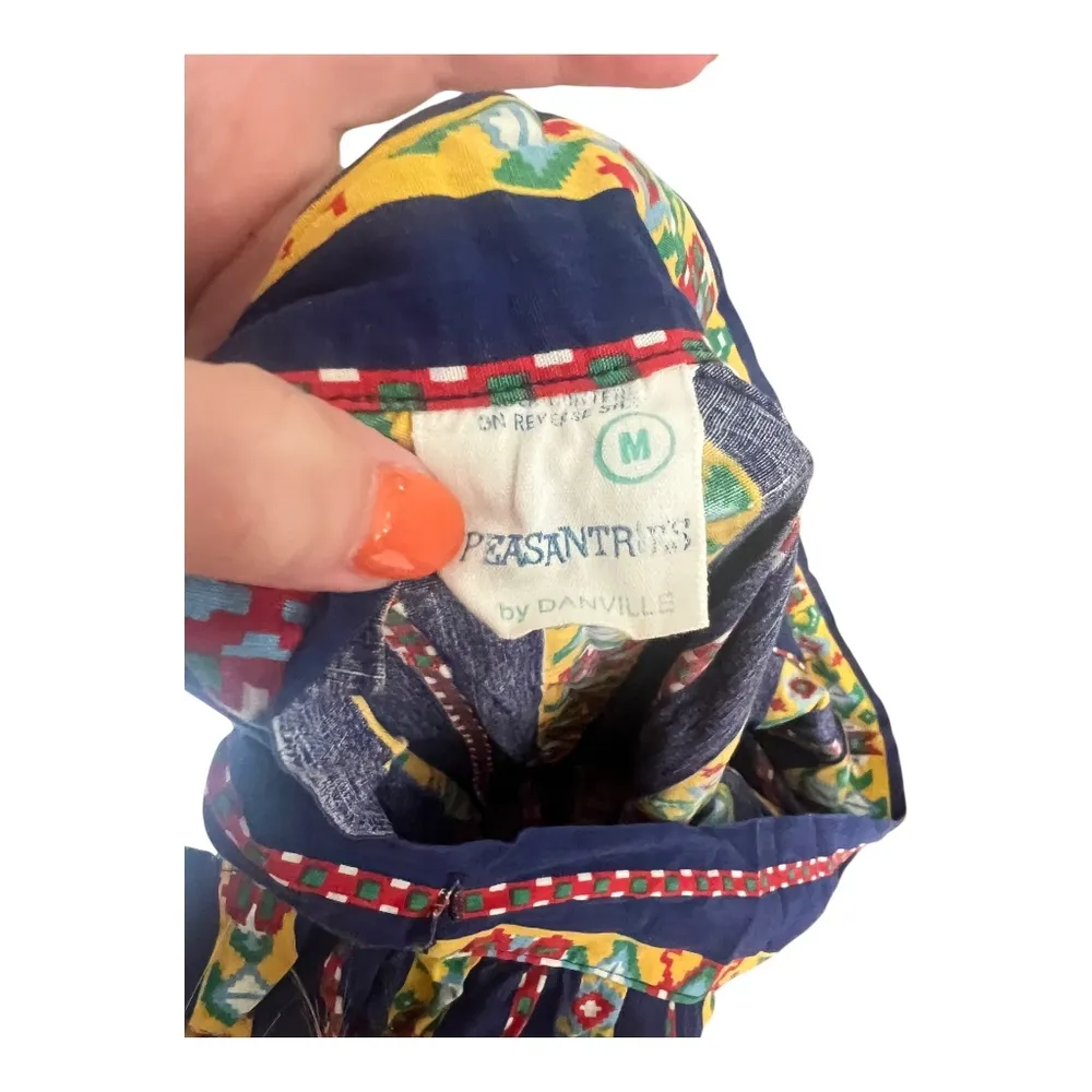 Vintage 70's Boho Maxi Skirt Folk Peasant Peasantress by Danville M Red Size M - Image 3