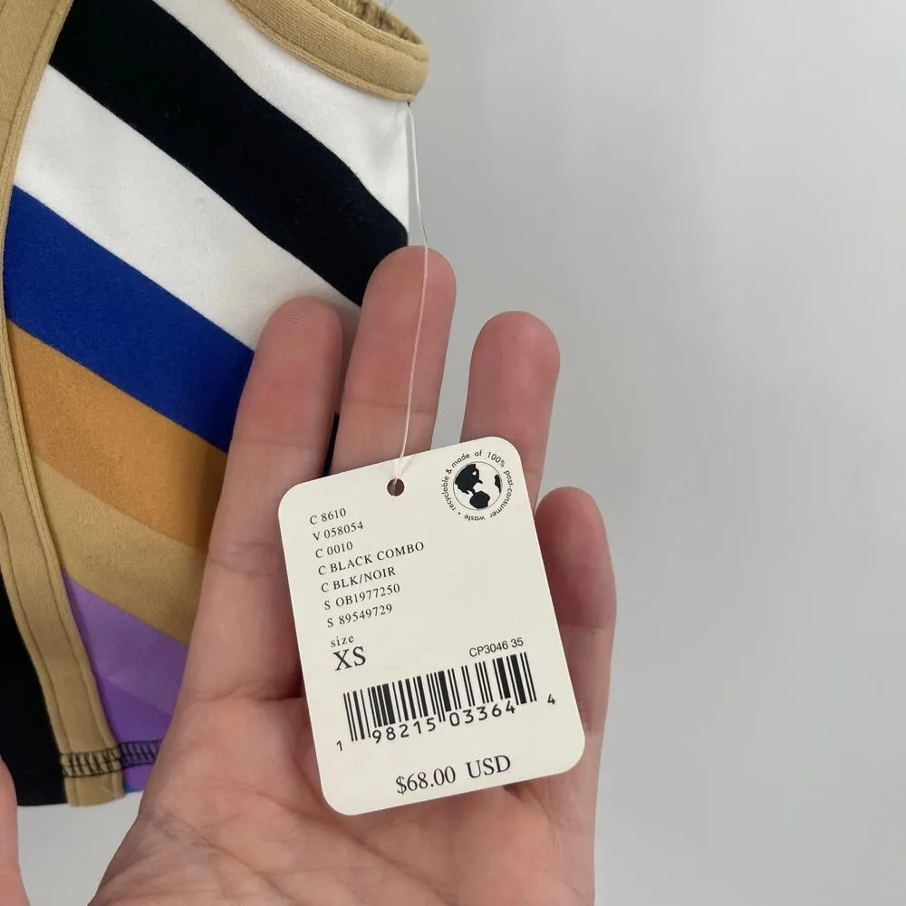 FREE PEOPLE MOVEMENT Never Better Crop Top Bra Extra Small NWT Stripe Active - Image 5