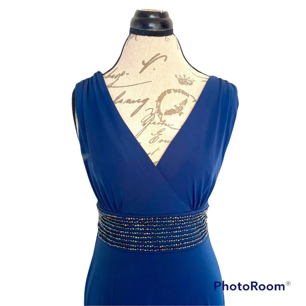 AGB Dress Size 6 Blue Rhinestones Evening Party Wedding Guest Elegant Cocktail - Image 8