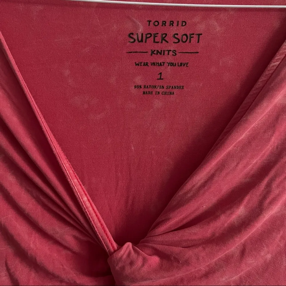 Torrid Twist Front Super Soft Wash Babydoll Dress 1X Women’s Pink - Image 3