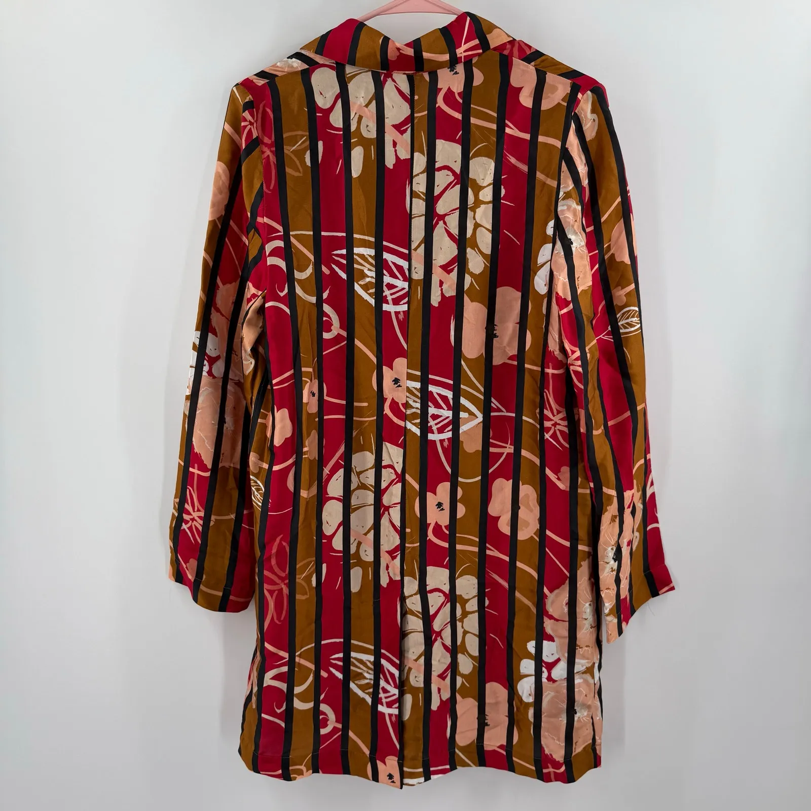 Manila Grace Blazer SZ 40 (US 2/4) Jacket Lightweight Made In Italy Art To Wear Red - Image 2