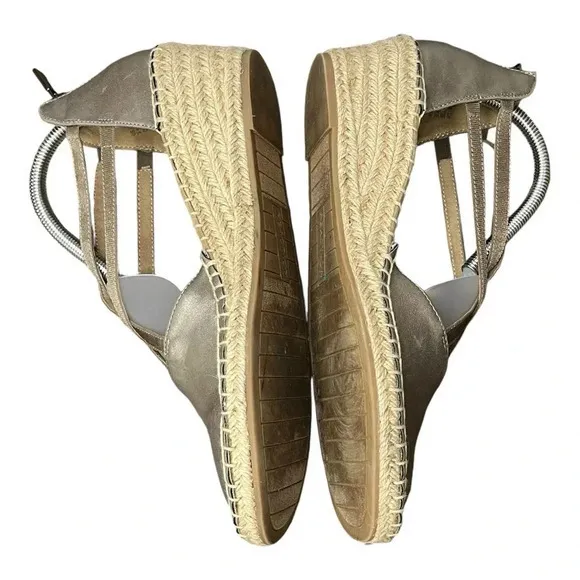 Kenneth Cole Reaction "Clo" Espadrille Sandal Pewter Strappy Women Size 9.5‎ - Image 7