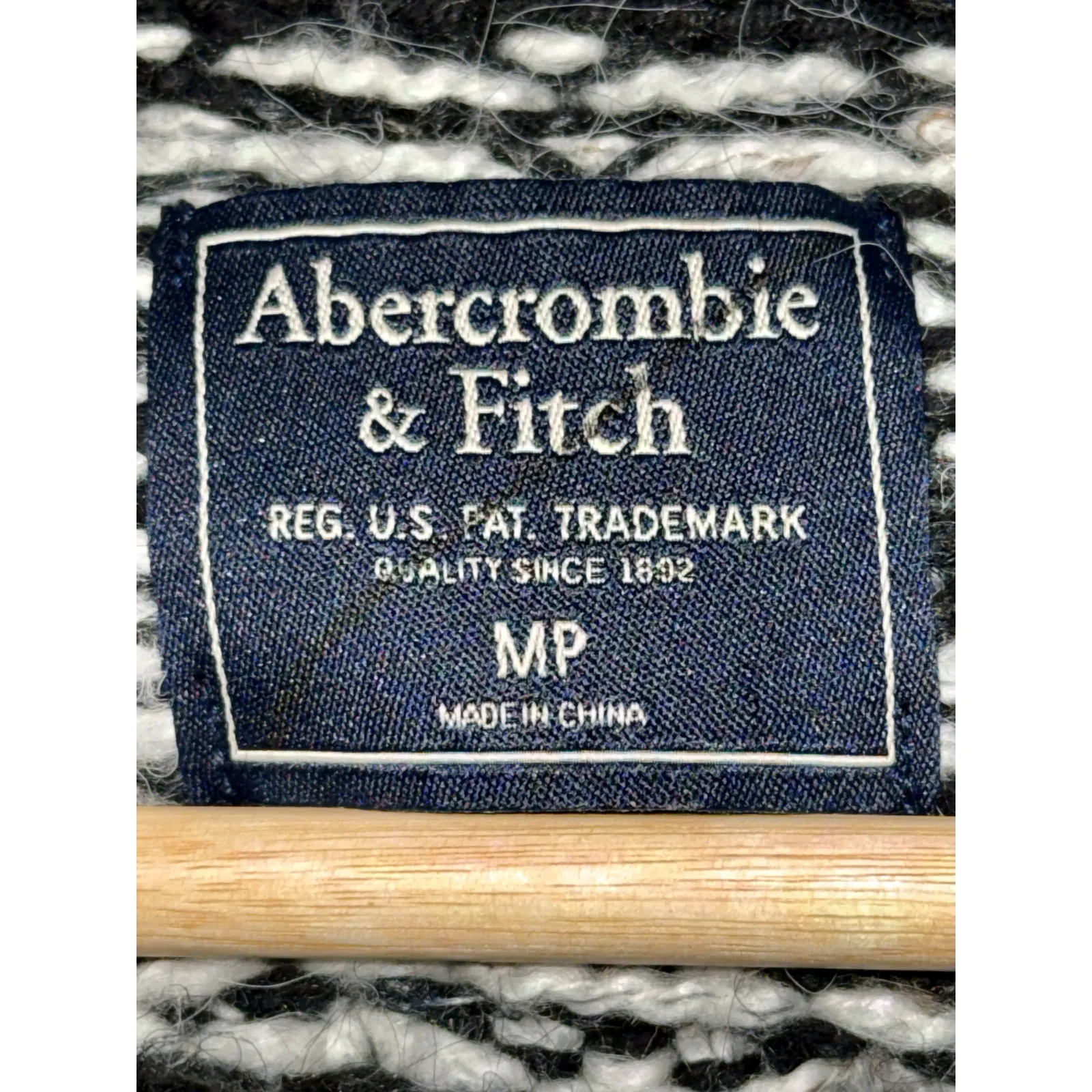 Abercrombie & Fitch Black White Fair Isle Knit Long Sleeve Sweater Dress Women M - Image 3