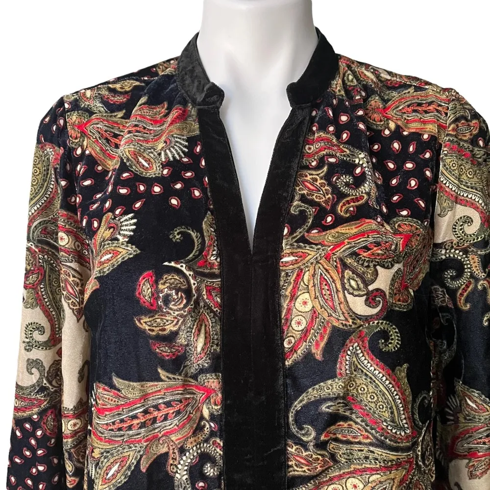 Soft Surroundings Alpine Top - Black Paisley, Sz M - Image 7