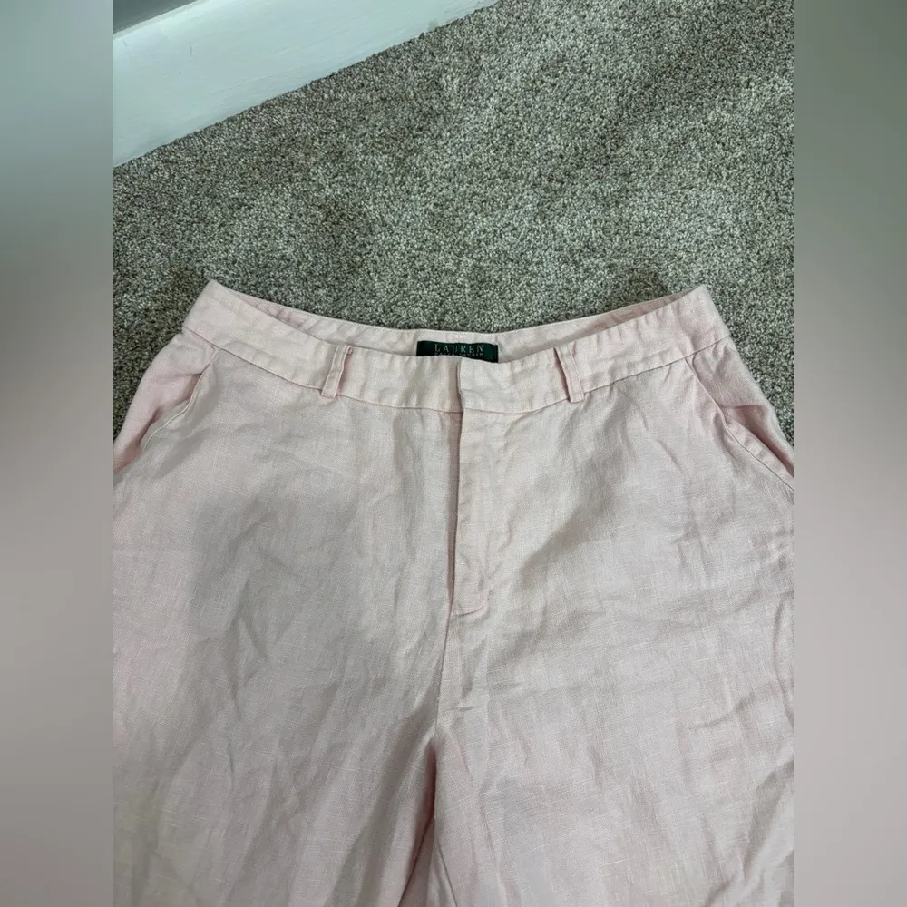 Lauren Ralph Lauren 100% linen light pink size 6 petite straight wide leg pants - Image 8