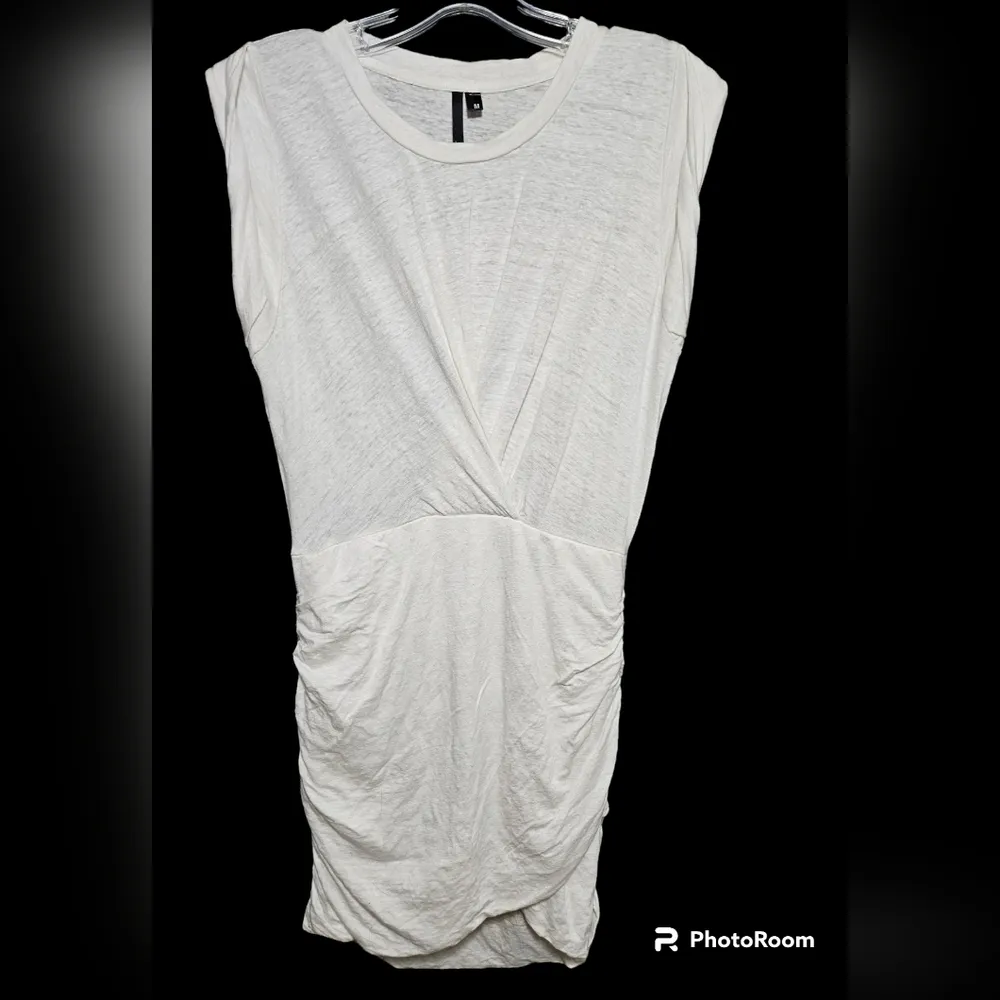 Joe's Jeans Mikaela Dress Stretch Linen Ruched Wrap Jersey White - Image 2