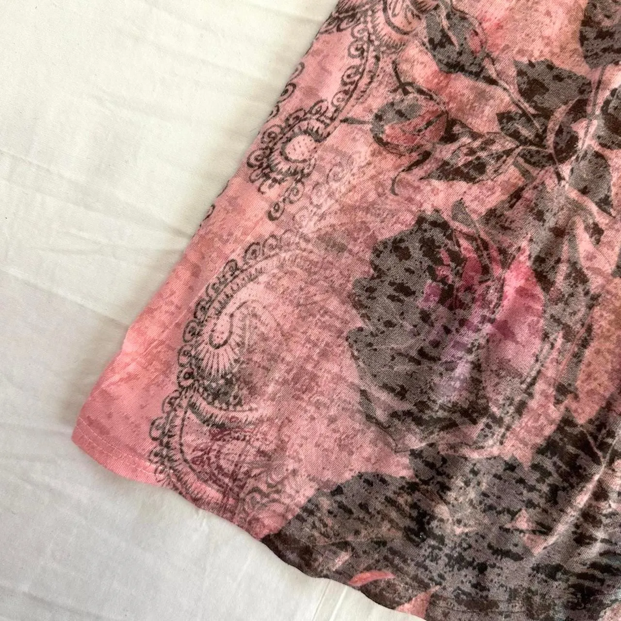 2000s Y2K Maurices Pink Floral Nature Print‎ Vest Sz M Grunge Boho Hippie Indie - Image 2