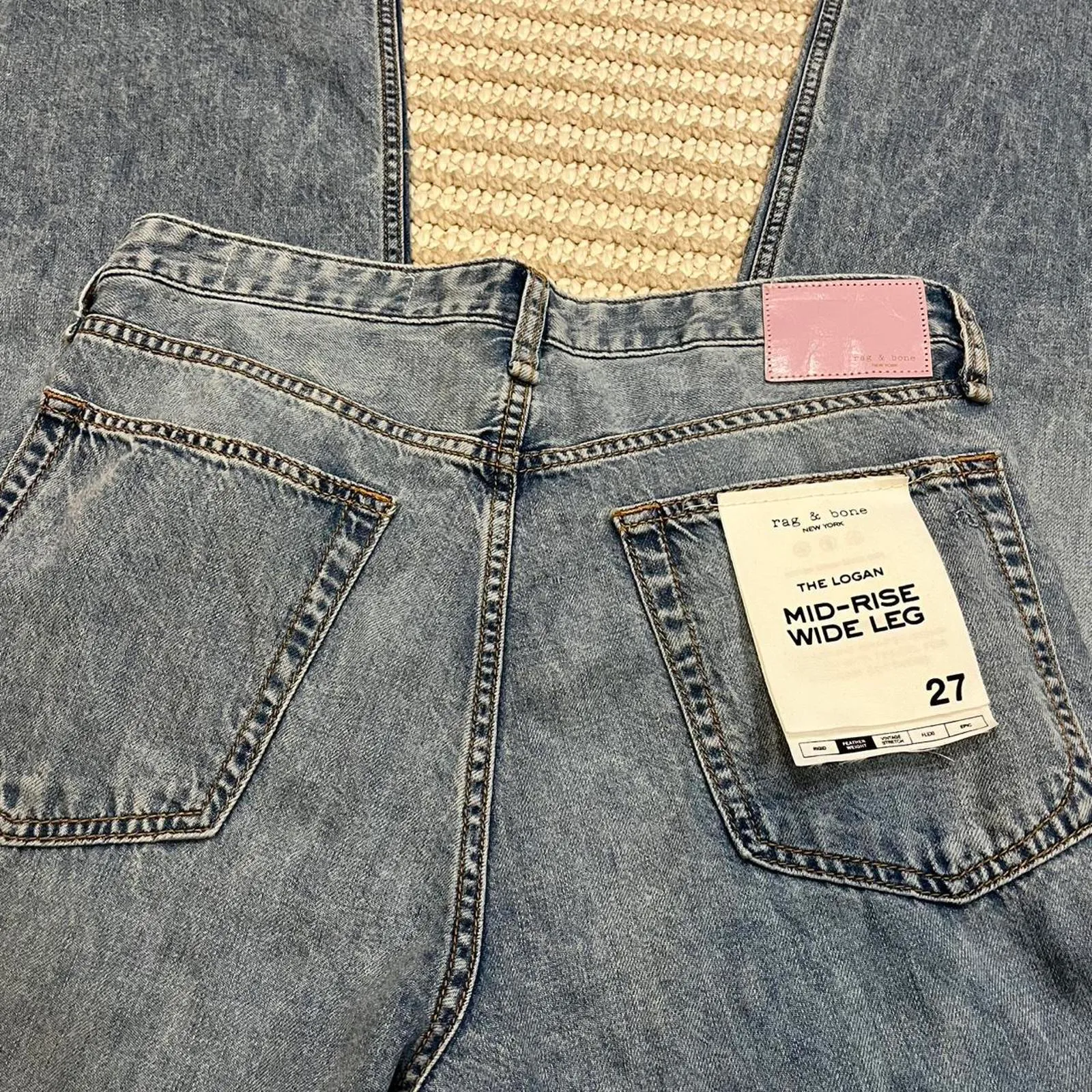 Rag & Bone Featherweight Logan Mid-Rise Wide Jean - Image 6