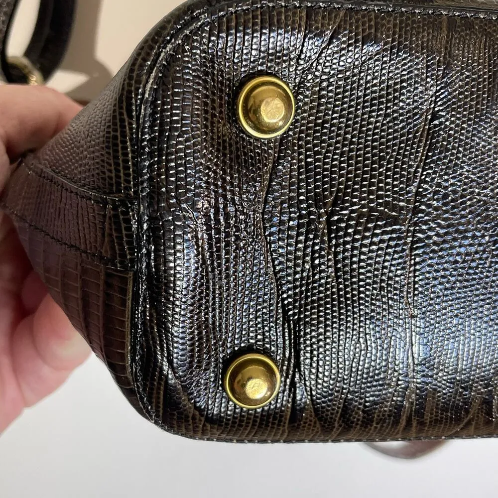 BRAHMIN Women’s Pecan Leather Three Color Crossbody Satchel Handbag - Image 7