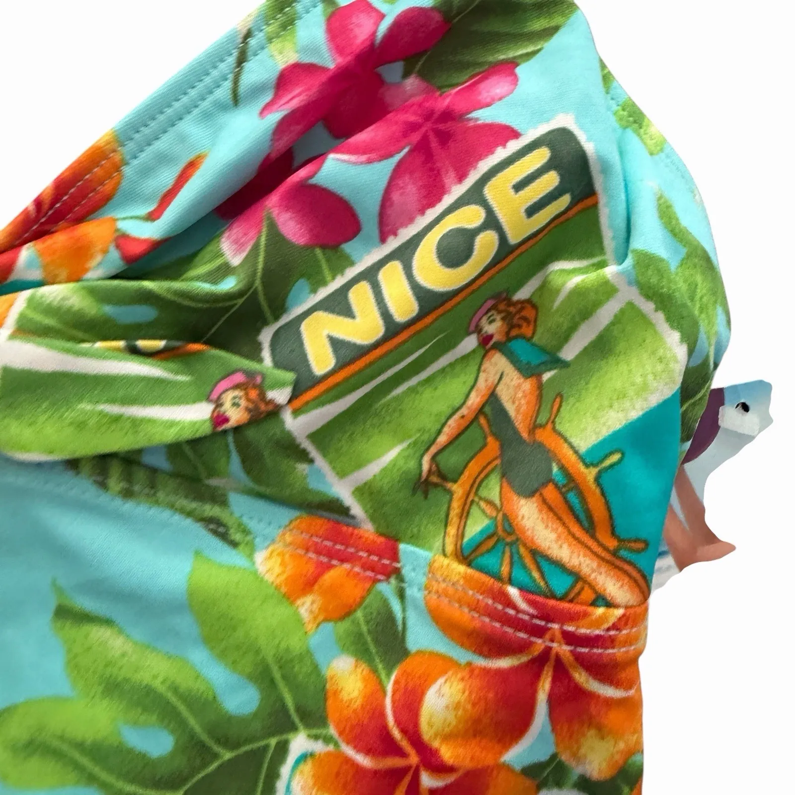 VTG 90s Kathy Ireland Womens Swimdress One Piece Size 10 Halter Pin Up USA Made - Image 5