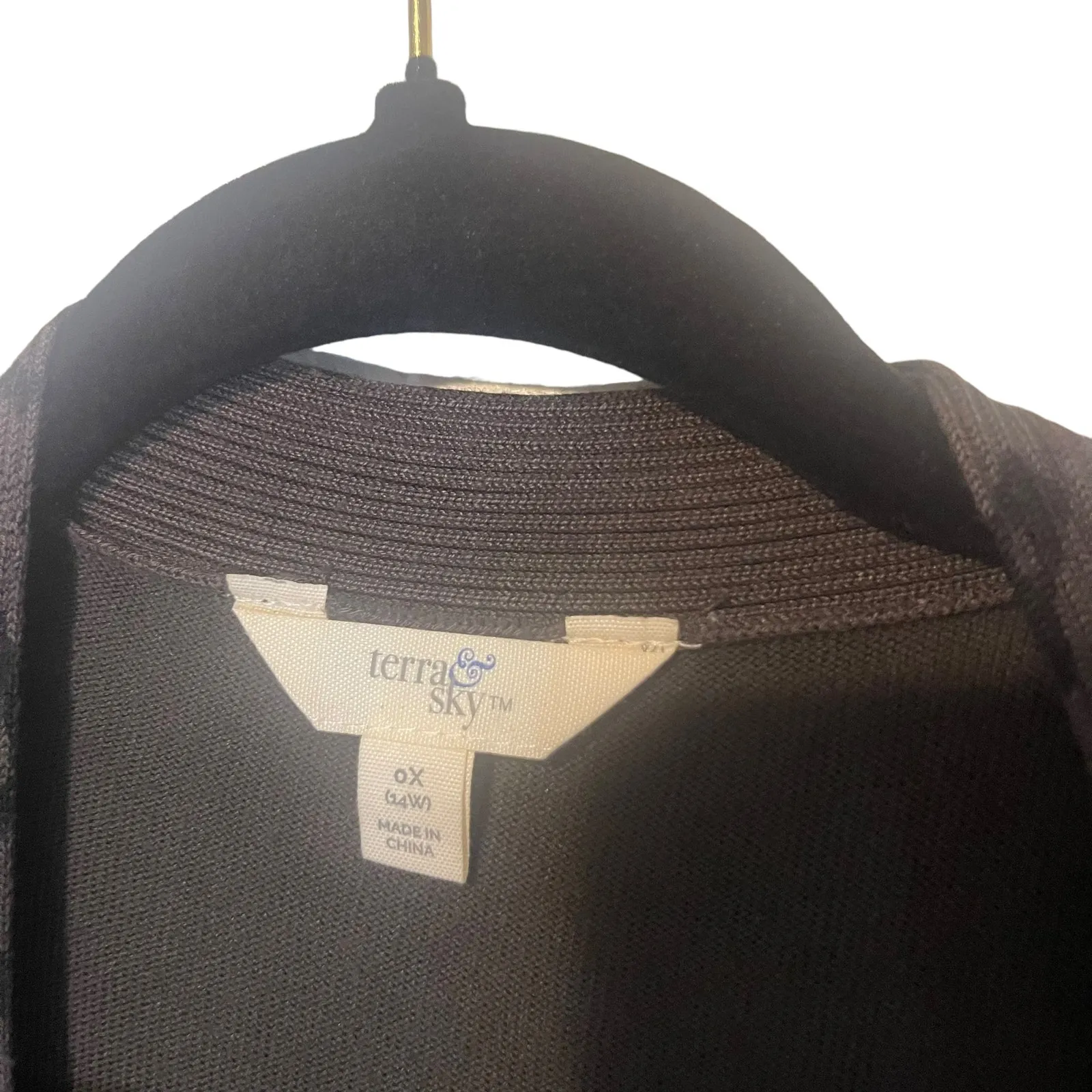 Terra & Sky Women's Size 0X Soft Dark Green Cheetah‎ Long Cardigan Sweater - Image 4