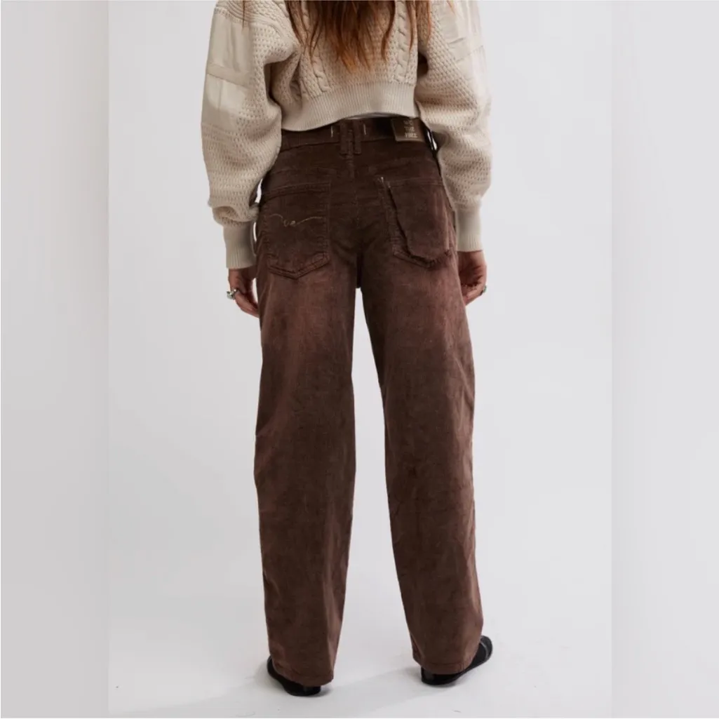 FREE PEOPLE We The Free risk taker cord straight leg pants in chocolate truffle - Image 2