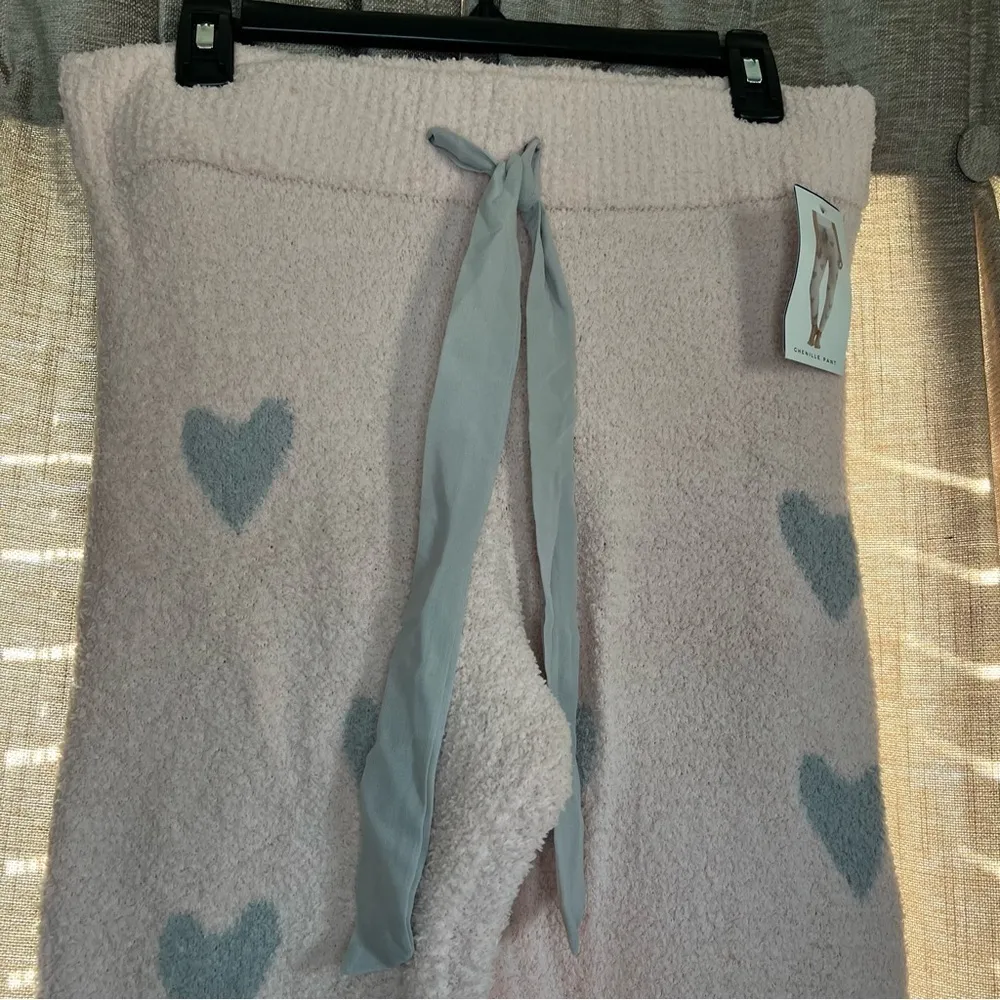 NWT Honeydew Intimates Chenille Pink Glisten Heart Print Jogger Pants Size Large - Image 5