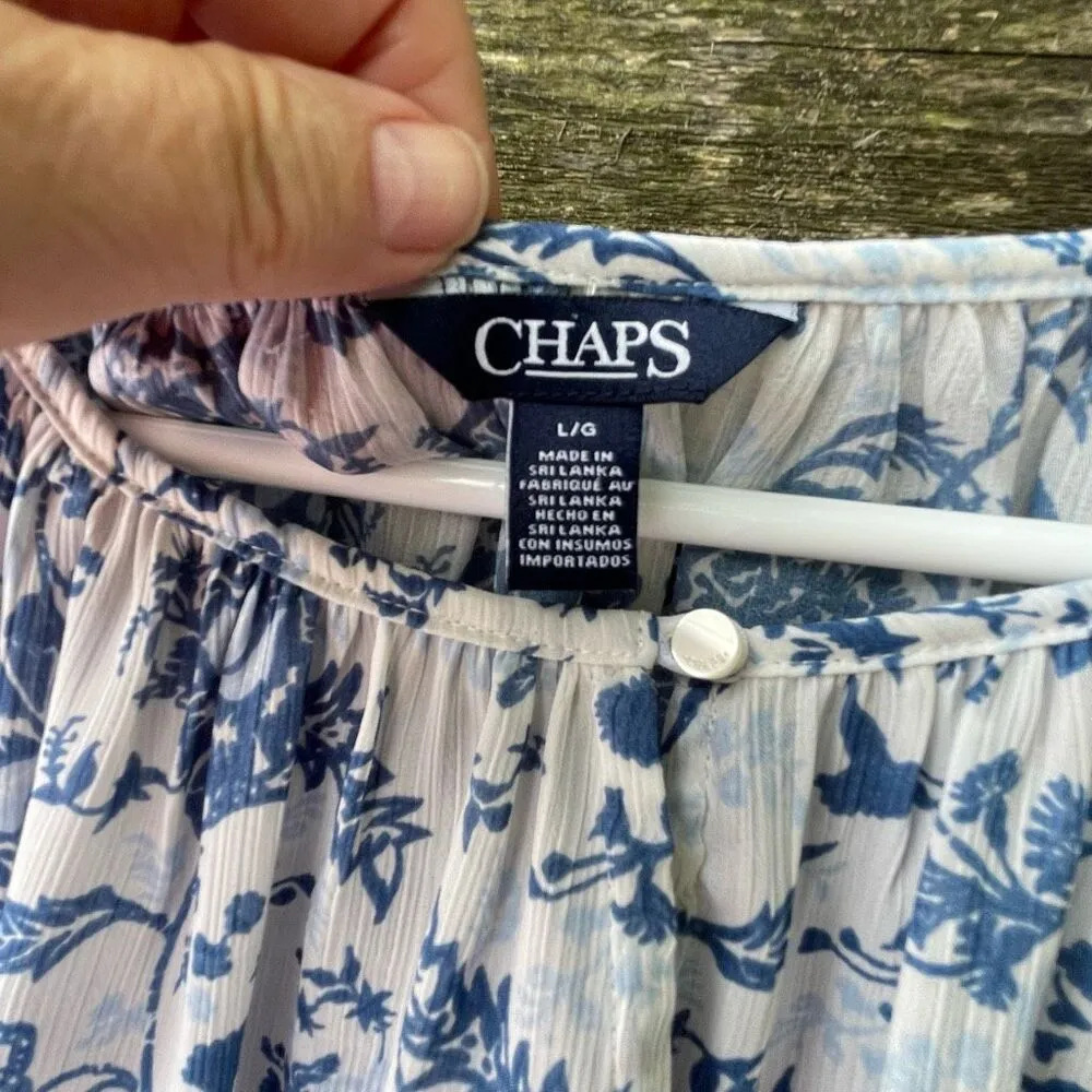 Chaps size L peasant style floral layered ruffle sleeves - Image 6