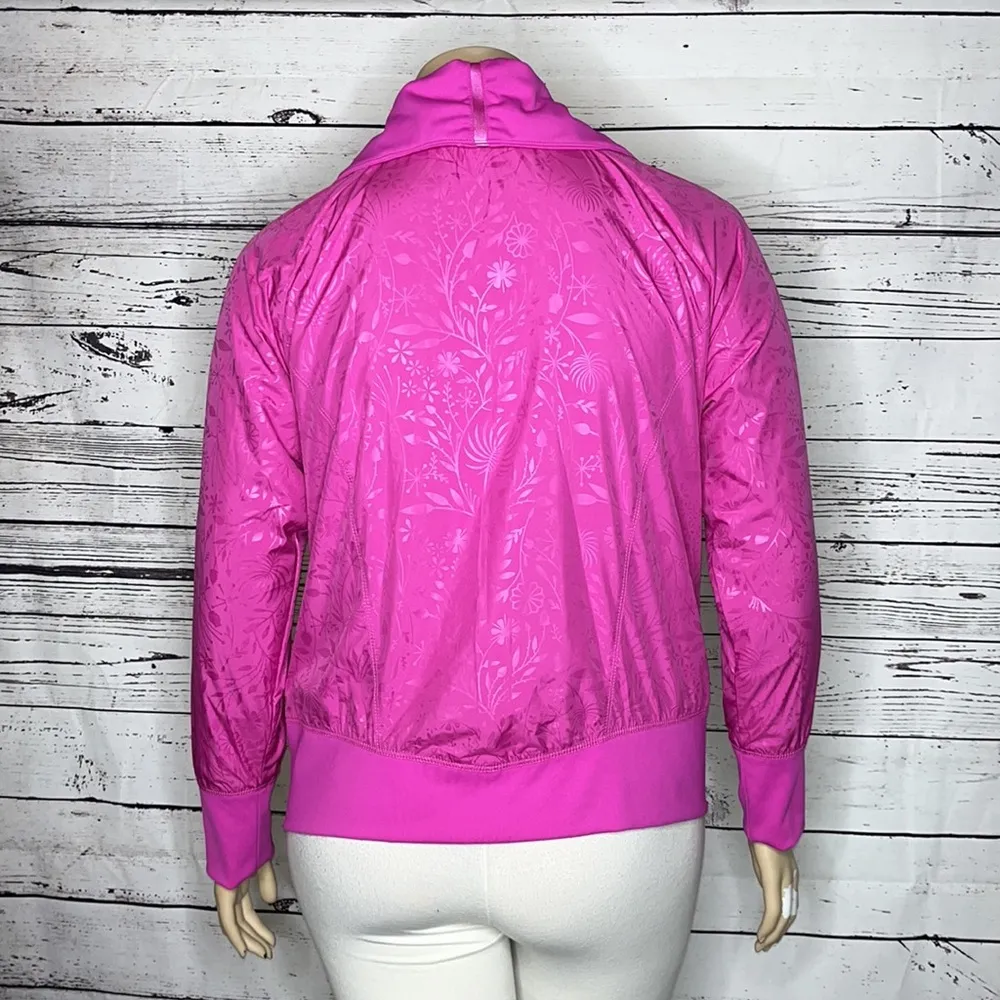 Nike NWT Sz XL (16-18) Pink/Purple Floral Print Dri-Fit Tennis Zip Front Jacket - Image 4