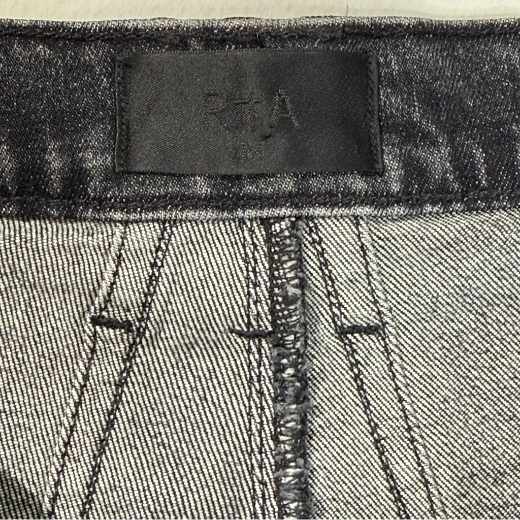 RTA Dexter Half Belt High Rise Straight Leg Jeans in Studio Black Size M (6) - Image 9