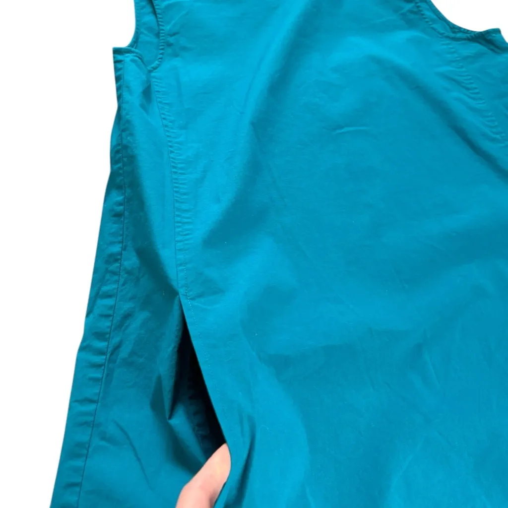 Eileen Fisher Sleeveless Organic Stretch Cotton Dress In Jasper Teal Womens XS - Image 5