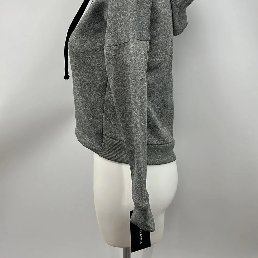 BCBGMAXAZRIA heather gray long sleeve hoodie - Image 5