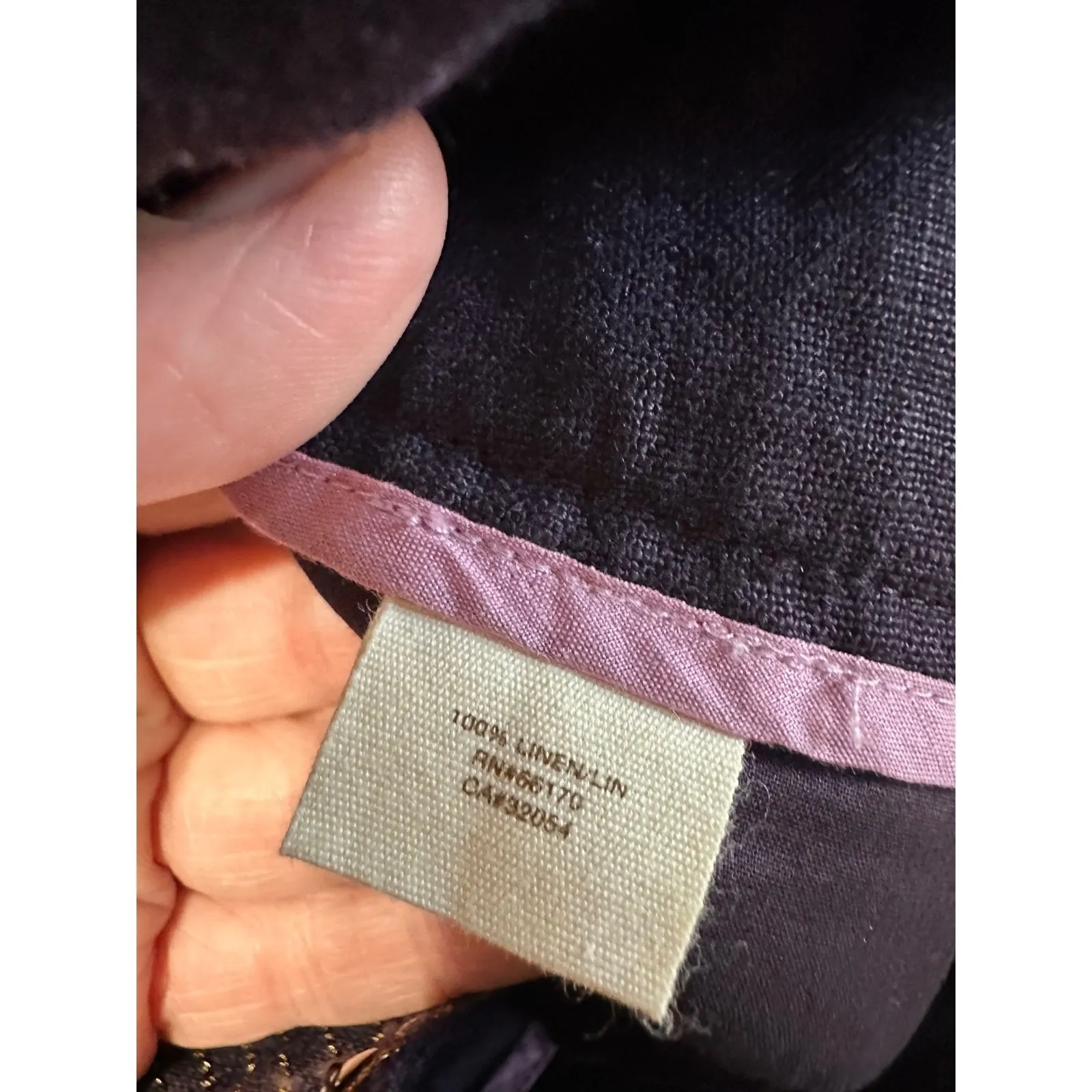 IDRA ANTHROPOLOGIE Embellished Waist Wide Leg Linen Pants‎ SZ 6 Dark Academia Blue - Image 10