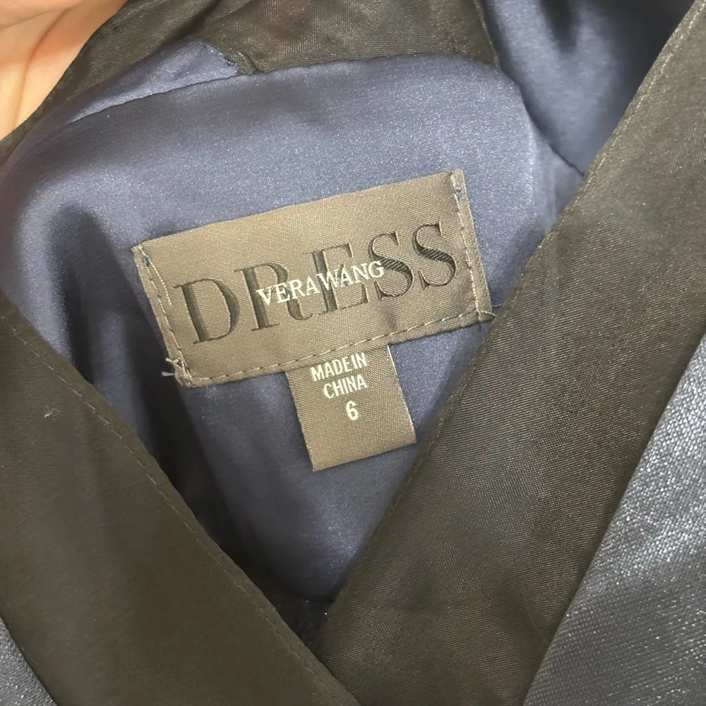 NWT Vera Wang Sleeveless Double V Neck Cocktail Dress in Dark Blue - Size 6 - Image 8