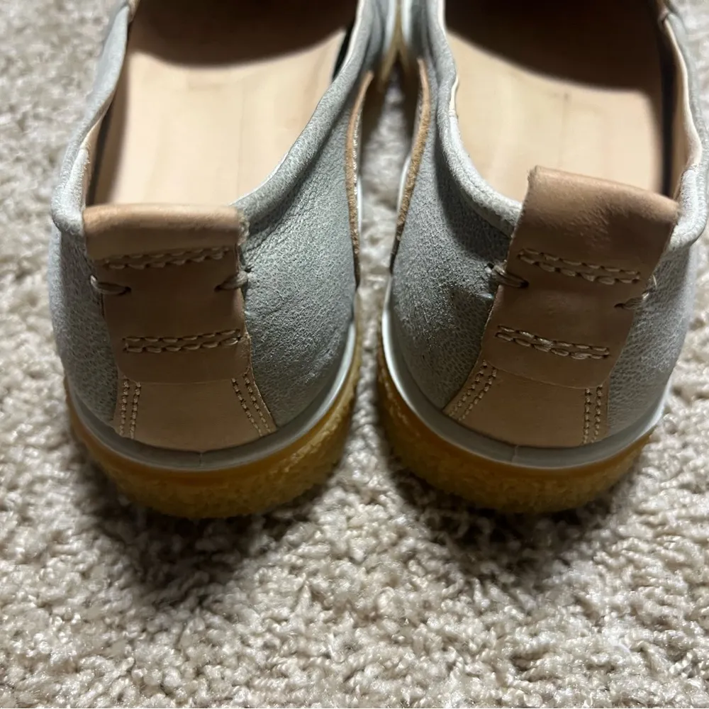 Ecco Crepetray Loafers Women's Sz 39 Grey Leather SlipOn Round Toe Comfort Shoes - Image 5