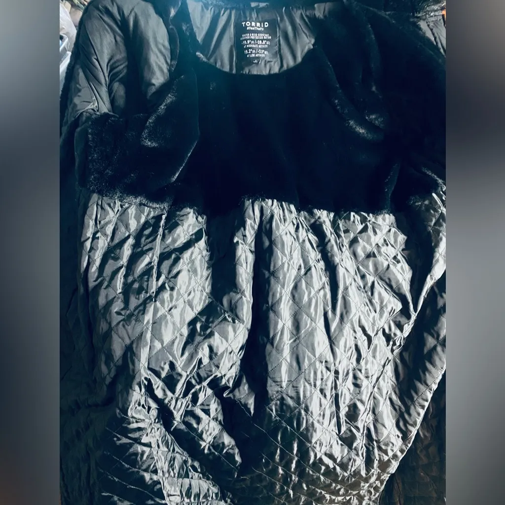 Torrid Plus Size Black Maxi Puffer Snow-Ready Fit & Flare Coat - 2 / 2X - Image 9